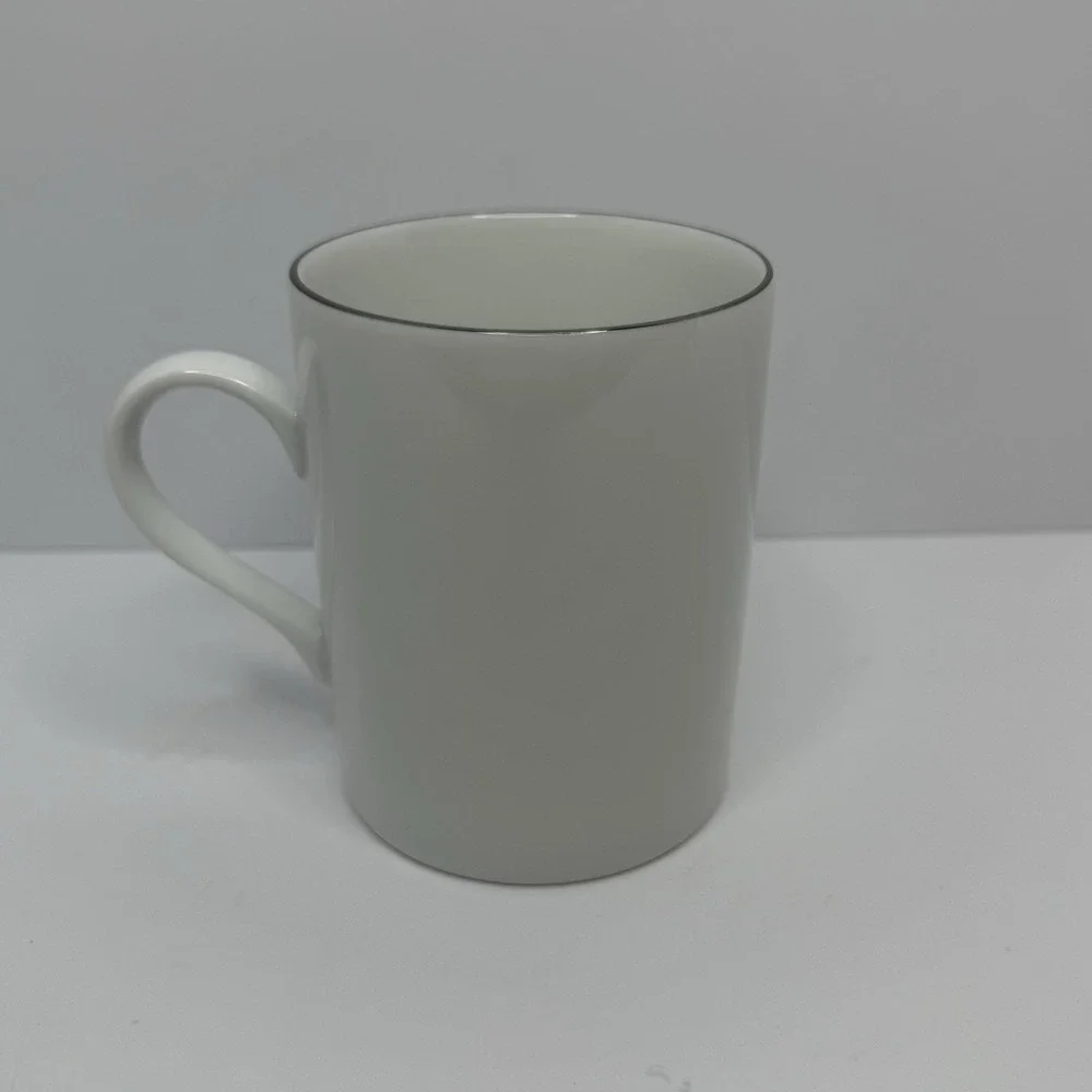 Pottery Barn Reindeer Mugs 12 Oz Silver Trim Lot Of 3 Donner Comet Cupid